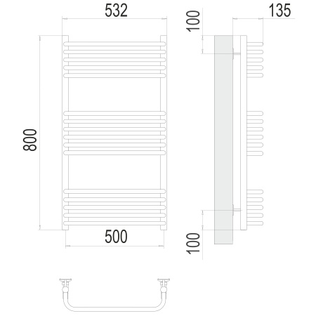 Фото Полотенцесушитель TERMINUS Стандарт Стандарт П16 500х800 NEW
