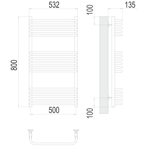Фото Полотенцесушитель TERMINUS Стандарт Стандарт П16 500х800 NEW