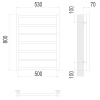 Фото Полотенцесушитель TERMINUS Стандарт Контур П7 500х800 NEW