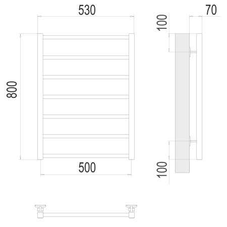 Фото Полотенцесушитель TERMINUS Стандарт Контур П7 500х800 NEW