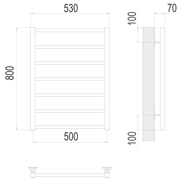 Фото Полотенцесушитель TERMINUS Стандарт Контур П7 500х800 NEW