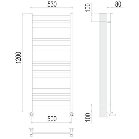 Фото Полотенцесушитель TERMINUS Люкс Грета П15 500х1200 NEW
