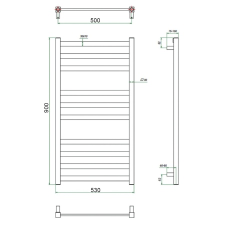 Фото Полотенцесушитель ГРОТА VENTO 53/90