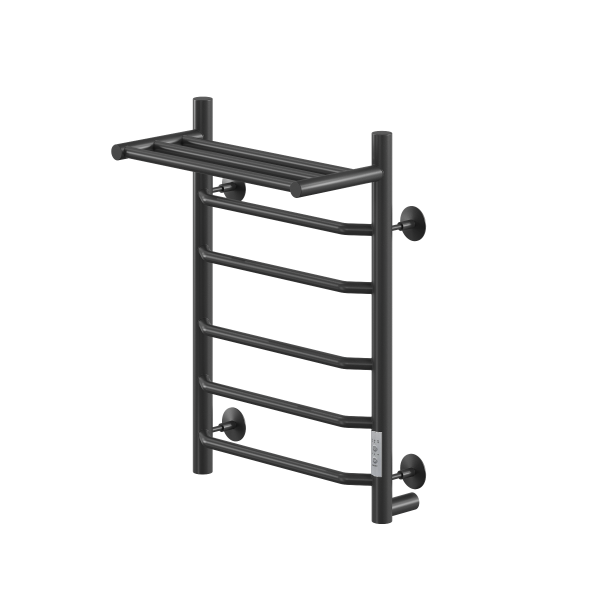 Полотенцесушитель Электрич.кабельный Ника ВЭЙ-3 60/40 с полкой RAL9005 черный матовый U - фото и схемы подключения