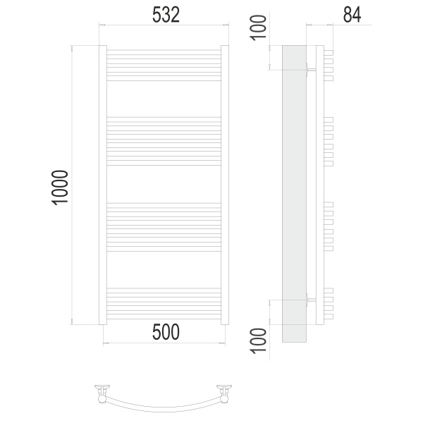 Фото Полотенцесушитель TERMINUS Стандарт Классик П20 500х1000 NEW