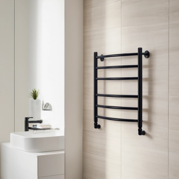 Фото Полотенцесушитель водяной Comfysan Ноуми (Noumi) W-6 60/40, черный