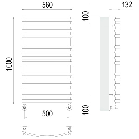 Фото Полотенцесушитель TERMINUS Люкс Капри П14 500х1000 NEW