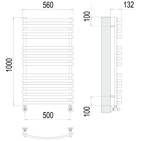 Фото Полотенцесушитель TERMINUS Люкс Капри П14 500х1000 NEW