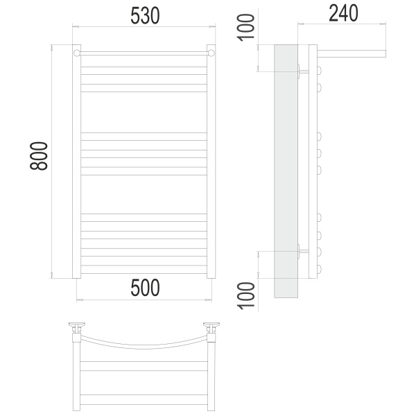 Фото Полотенцесушитель TERMINUS Стандарт Енисей с/п П10 500х800 NEW