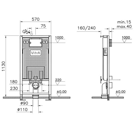 Система инсталляции для унитазов VitrA 750-5800-01, крепеж