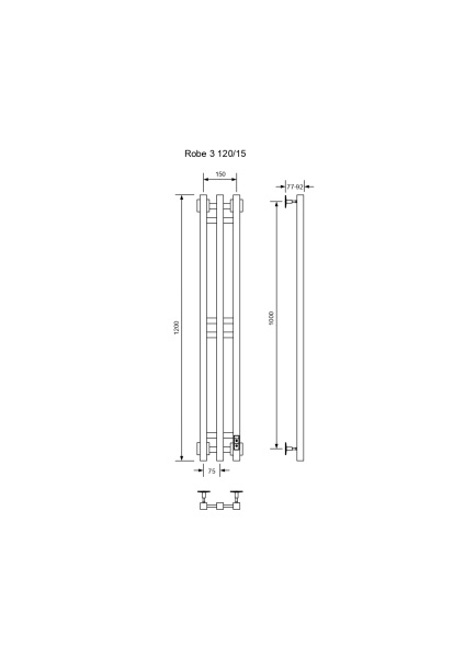 Полотенцесушитель электрический с/т Comfysan Альто-К (Alto-K) EC-3 120/15, хром - фото и схемы подключения