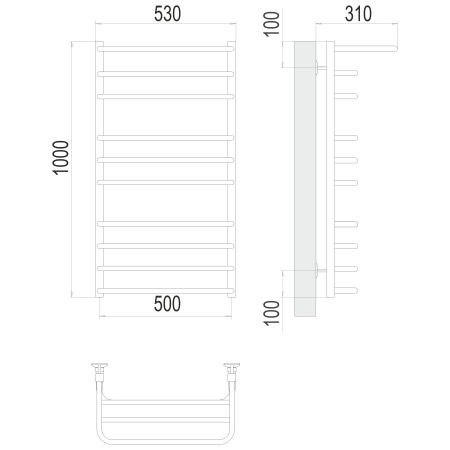 Фото Полотенцесушитель TERMINUS Стандарт Арктур П8 500х800 NEW