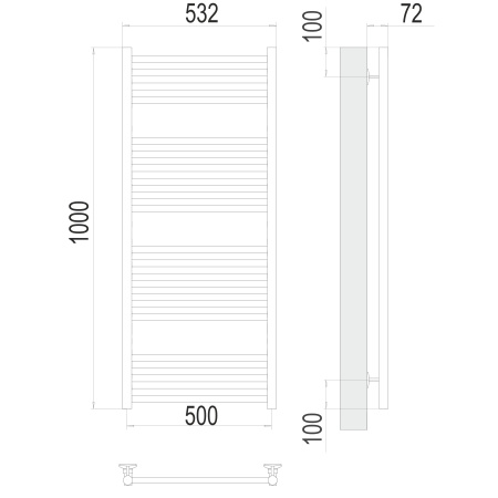 Фото Полотенцесушитель TERMINUS Стандарт Аврора П20 500х1000 NEW