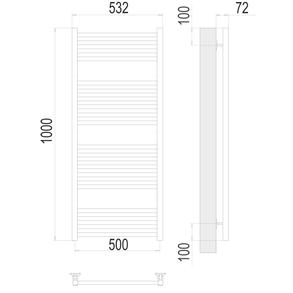 Фото Полотенцесушитель TERMINUS Стандарт Аврора П20 500х1000 NEW