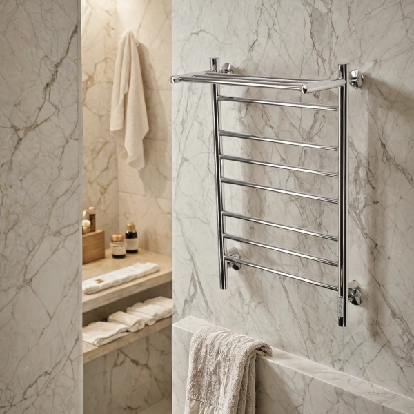 Полотенцесушитель электрический с/т Comfysan Люси (Luce) EC-8 80/40 с полкой, хром - фото и схемы подключения