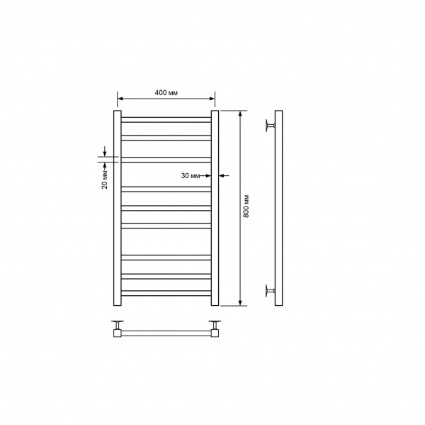 Фото Полотенцесушитель водяной Comfysan Пиоли-К (Pioli-K) W-8 80/40, черный