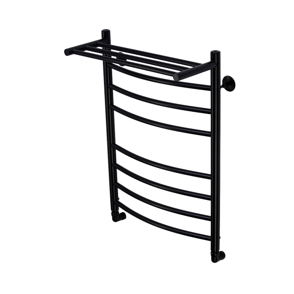 Фото Полотенцесушитель водяной Comfysan Ноуми (Noumi) W-8 80/50 с полкой, черный