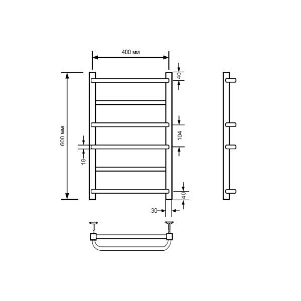 Фото Полотенцесушитель водяной Comfysan Пуро-К (Puro-K) W-6 60/40, белый