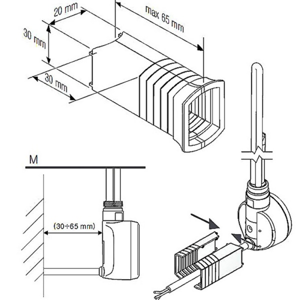Аксессуар для скрытия кабеля (белый RAL9016, пластик)  купить оптом по выгодной цене в Москве