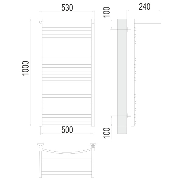 Фото Полотенцесушитель TERMINUS Стандарт Енисей с/п П13 500х1000 NEW