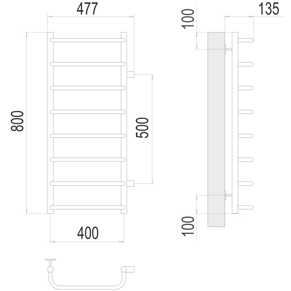 Фото Полотенцесушитель TERMINUS Эконом Стандарт П8 400х800 бп500 NEW