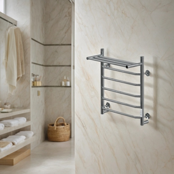 Полотенцесушитель электрический с/т Comfysan Скола (Scola) EC-6 60/40 с полкой, хром - фото и схемы подключения