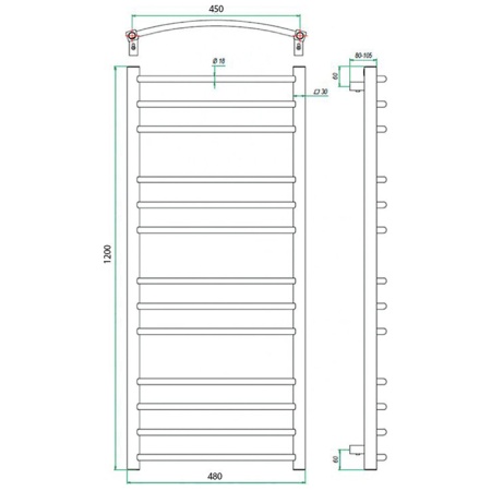Фото Полотенцесушитель ГРОТА ECOCALMA 48/120