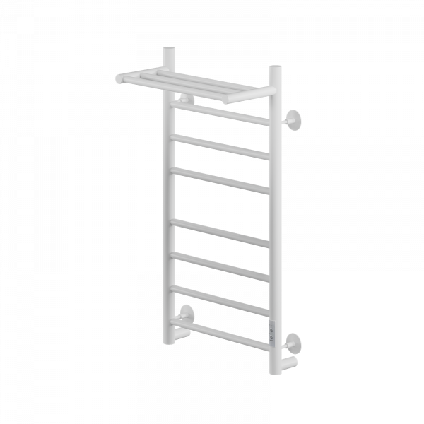 Полотенцесушитель Электрич.кабельный Ника ВЭЙ-2 80/40 с полкой RAL9016 белый матовый U - фото и схемы подключения