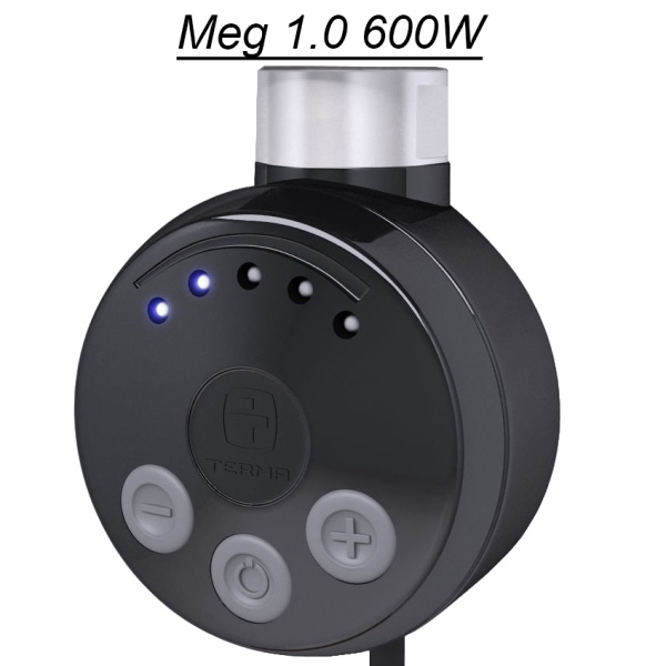 Электрический ТЭН Мег 1.0 600W RAL9005, черный, кабель спиральный с вилкой купить оптом по выгодной цене в Москве