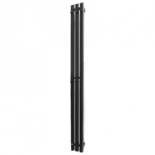 Фото Полотенцесушитель ГРОТА CORSA 130/1200 RAL9005 черный матовый с крючками