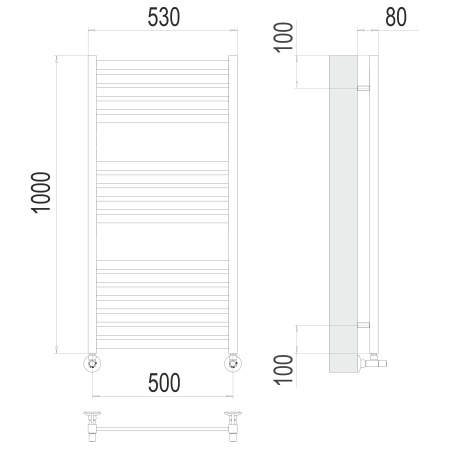 Фото Полотенцесушитель TERMINUS Люкс Тоскана П17 500х1000 NEW