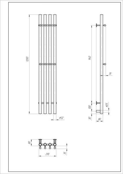 Полотенцесушитель электрический с/т Comfysan Альто (Alto) EC-4 120/18, белый ЭК - фото и схемы подключения