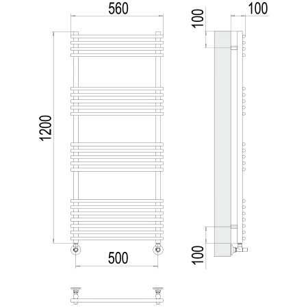 Фото Полотенцесушитель TERMINUS Люкс Ватра П21 500х1200 NEW