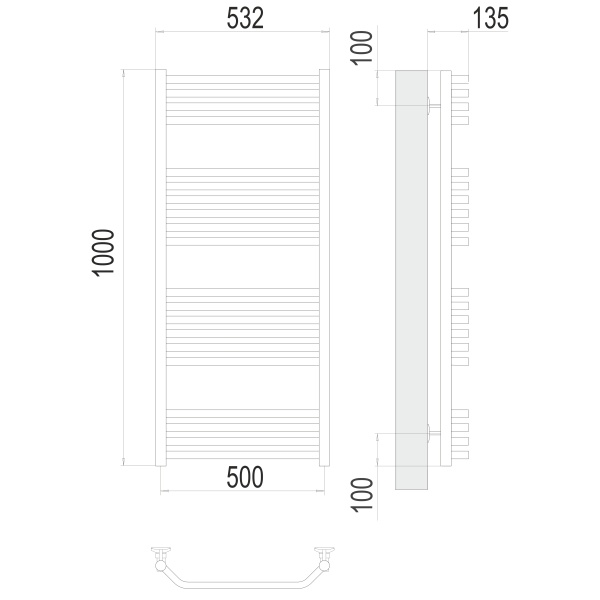Фото Полотенцесушитель TERMINUS Стандарт Виктория П20 500х1000 NEW