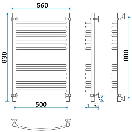 Фото Полотенцесушитель Energy Elite 800/500