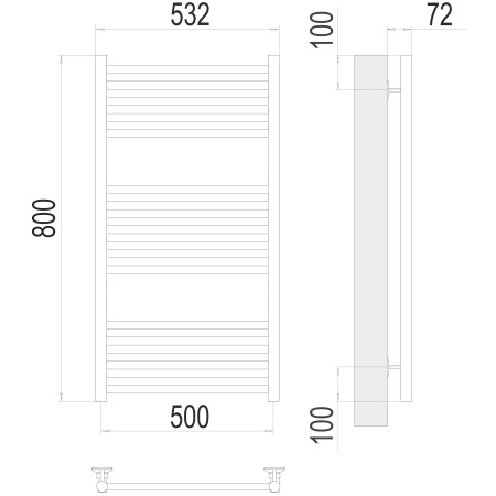 Фото Полотенцесушитель TERMINUS Стандарт Аврора П16 500х800 NEW