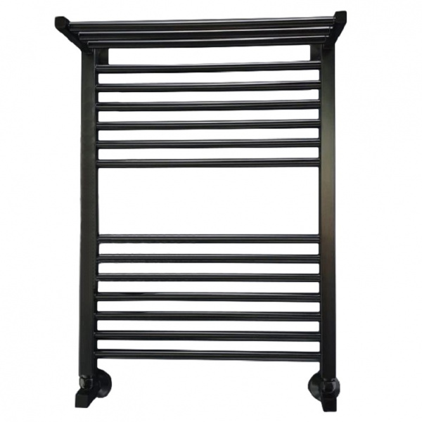 Фото Полотенцесушитель Ника ЛМ-3 80/50 RAL9005 черный матовый с вентилями (комплект люкс)*