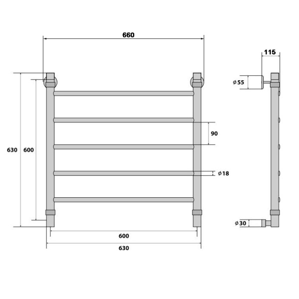 Фото Полотенцесушитель Energy Classik 600/600