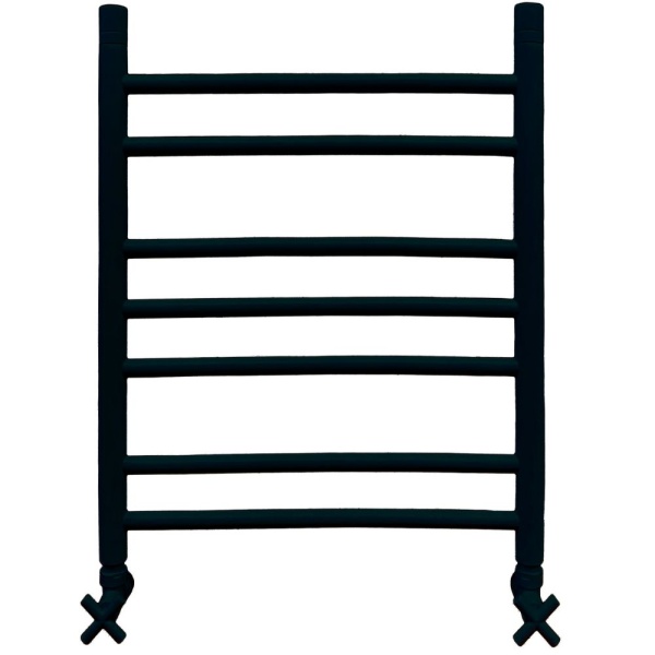 Фото Полотенцесушитель Ника CLASSIC ЛП (Г2) 60/50 RAL9005 черный матовый с вентилями (комплект люкс)*