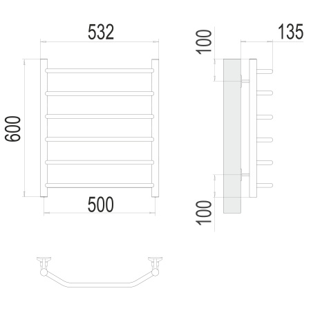Фото Полотенцесушитель TERMINUS Эконом Виктория П6 500х600 NEW
