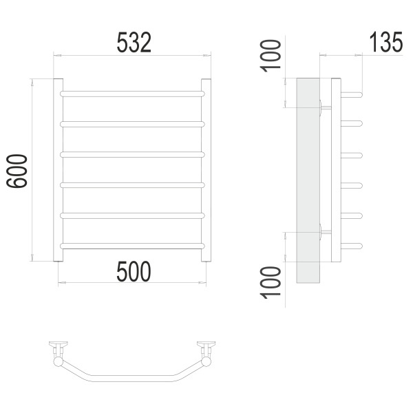 Фото Полотенцесушитель TERMINUS Эконом Виктория П6 500х600 NEW