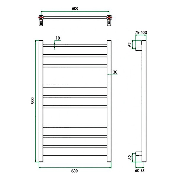Фото Полотенцесушитель ГРОТА ECOCLASSIK 63/90