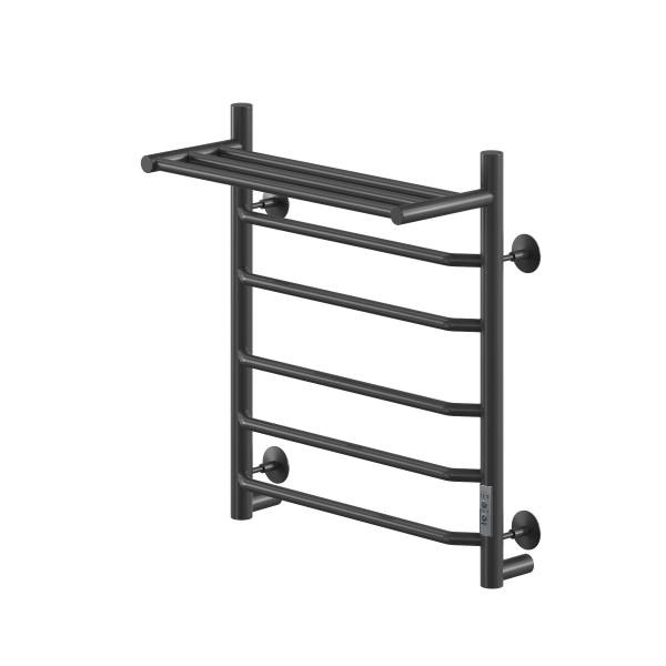 Полотенцесушитель Электрич.кабельный Ника ВЭЙ-3 60/50 с полкой RAL9005 черный матовый U - фото и схемы подключения