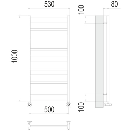 Фото Полотенцесушитель TERMINUS Люкс Латте П11 500х1000 NEW