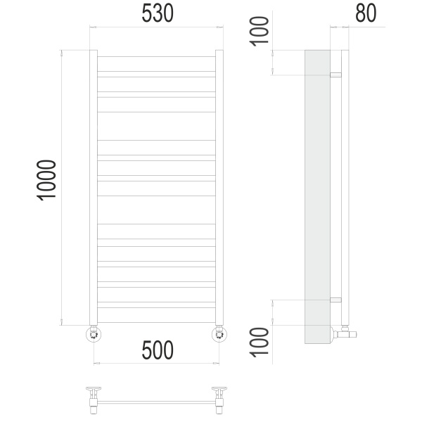 Фото Полотенцесушитель TERMINUS Люкс Латте П11 500х1000 NEW