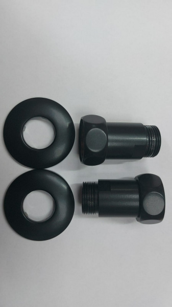 Американка для полотенцесушителя  прям 1" x 3/4"  г/ш  731SCH1005 RAL9005 черная матовая (НИКА) купить оптом по выгодной цене в Москве