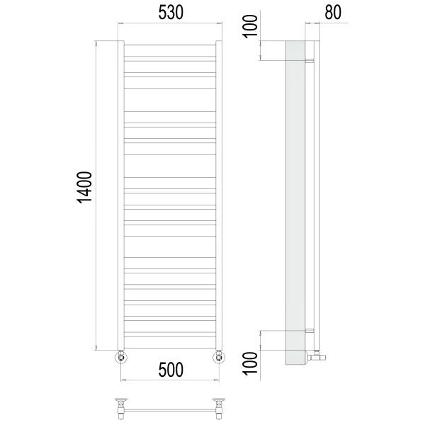 Фото Полотенцесушитель TERMINUS Люкс Латте П16 500х1400 NEW