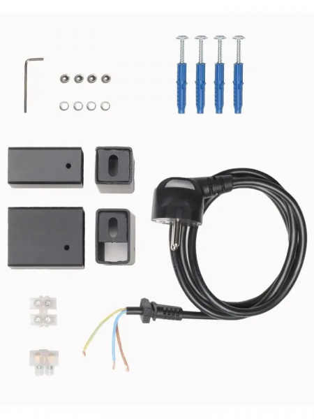 Полотенцесушитель Электрич. с/т GROIS Quartet GR-125 180х1500 П3 RAL 9005 R черный матовый - фото и схемы подключения