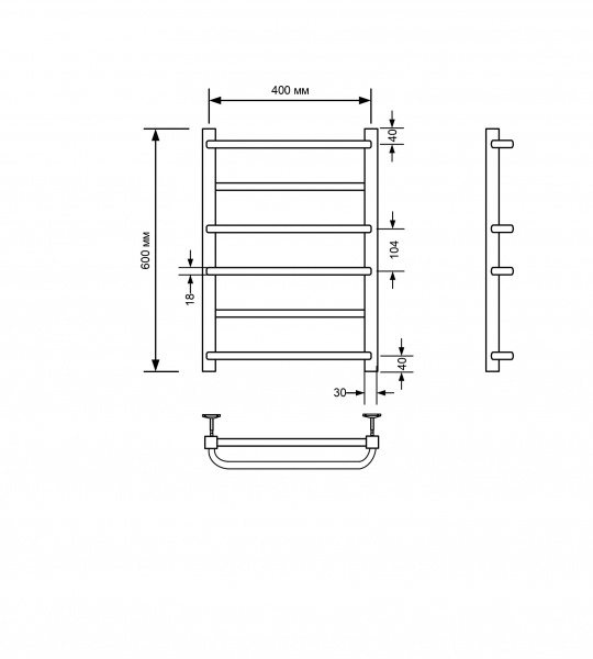 Фото Полотенцесушитель водяной Comfysan Пуро-К (Puro-K) W-6 60/50, хром
