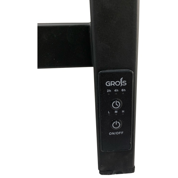 Полотенцесушитель Электрич. с/т GROIS Bruno GR-122 500/800 П8 RAL9005 U черный матовый - фото и схемы подключения